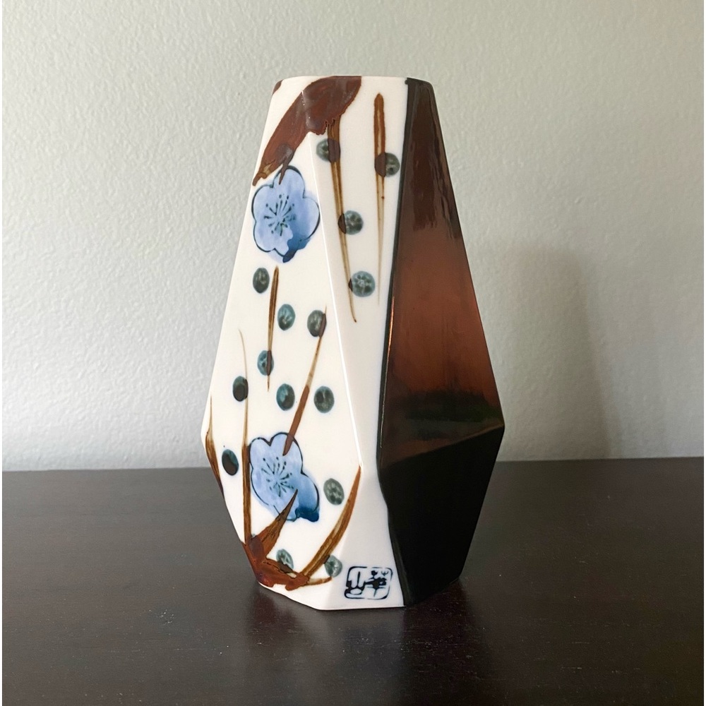 Japanese Floral Pottery Vase